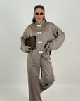 Cordset CINA - completo composto da blusa con abbottonatura particolare e pantalone, palazzo effetto seta