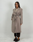 Trench sartoria - cappotto lungo in panno con collo arrotondato