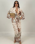 Tailleur kimono CIRCUS - io a casa dell’hockey Monaco e pantalone, palazzo effetto seta