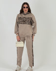 Tuta GISELLA - Completo felpa e pantalone con dettagli leopardati