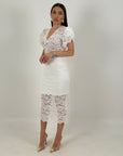 Abito AMBER - abito longuette in pizzo - tessuto elastico - COLLEZIONE CHIC