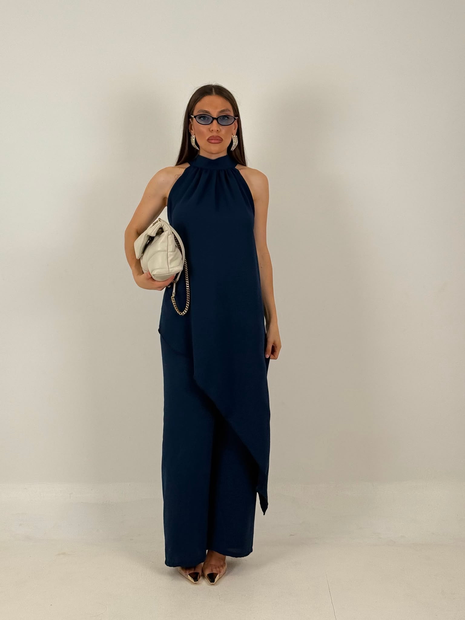CORDSET GIELLA - completo composto da top con lato lungo e pantalone palazzo