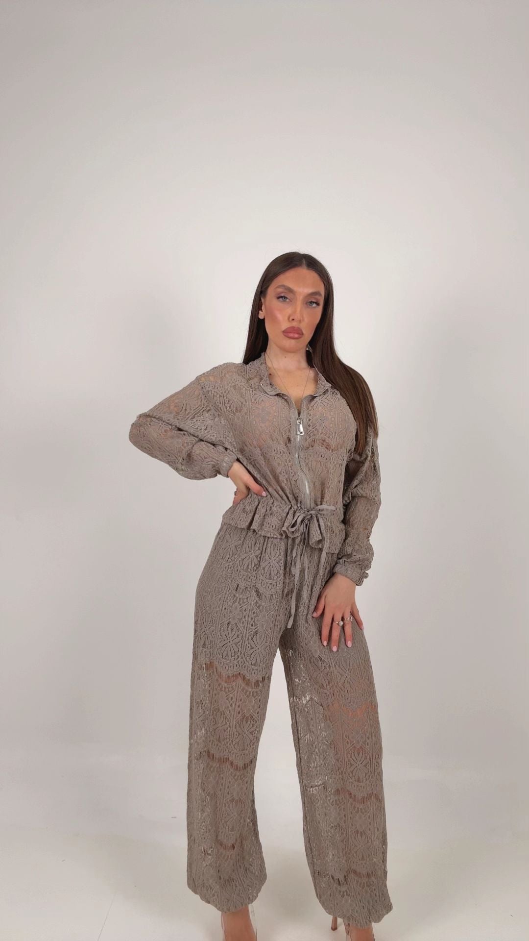 Cordset TOM - completo felpa e pantalone interamente in pizzo