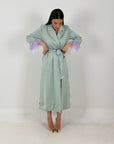 Abito MARE - abito longuette a kimono con piume sulle maniche