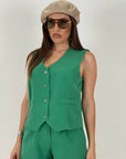 Cordset MIRI - completo composto da pantaloncino e top giro manica con bottoni