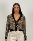 Cardigan corto fantasia leopardata