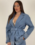 Tailleur LADYS- tailleur con dettaglio in pizzo sulla giacca
