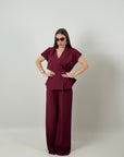 Tailleur SOPHIE - completo composto da giacca con spallina imbottita e laccio per regolarne il punto Vita e Pantalone Palazzo