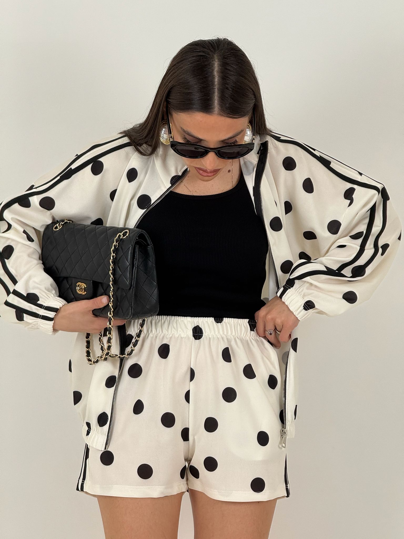 Cordset BALL - Completo giacca con zip e pantaloncino a pois