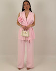 Tailleur PEONIA - Completo gilet con fiore e pantalone