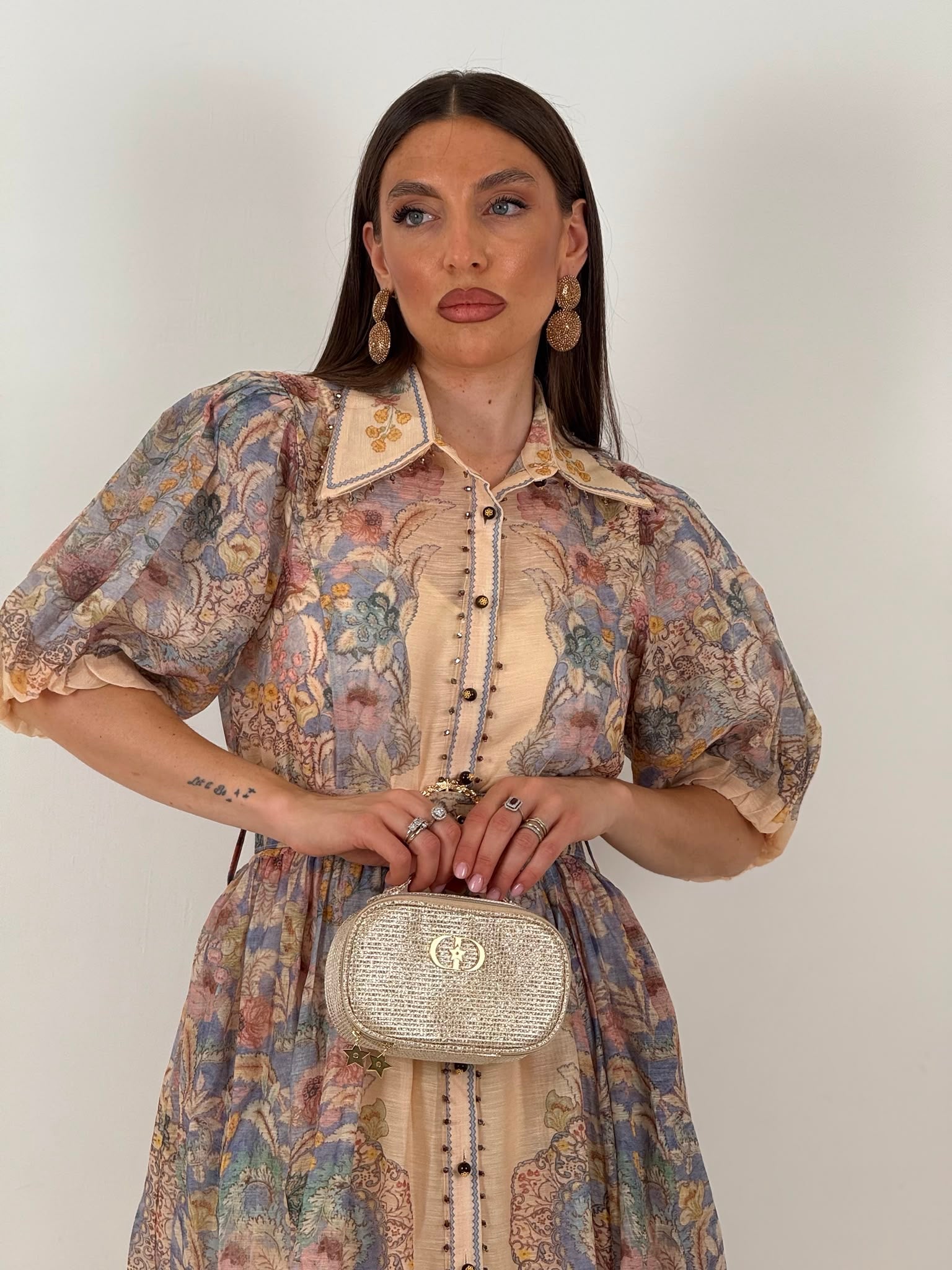 Abito ROME - abito lungo con bottoni particolari e cintura COLLEZIONE CHIC