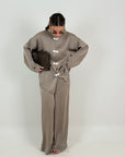 Cordset CINA - completo composto da blusa con abbottonatura particolare e pantalone, palazzo effetto seta