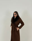 SALDO Cappotto COAT - Cappotto con collo in ecopelliccia