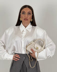 Camicia LORETTA  just West tessuto lucido con spallina imbottita