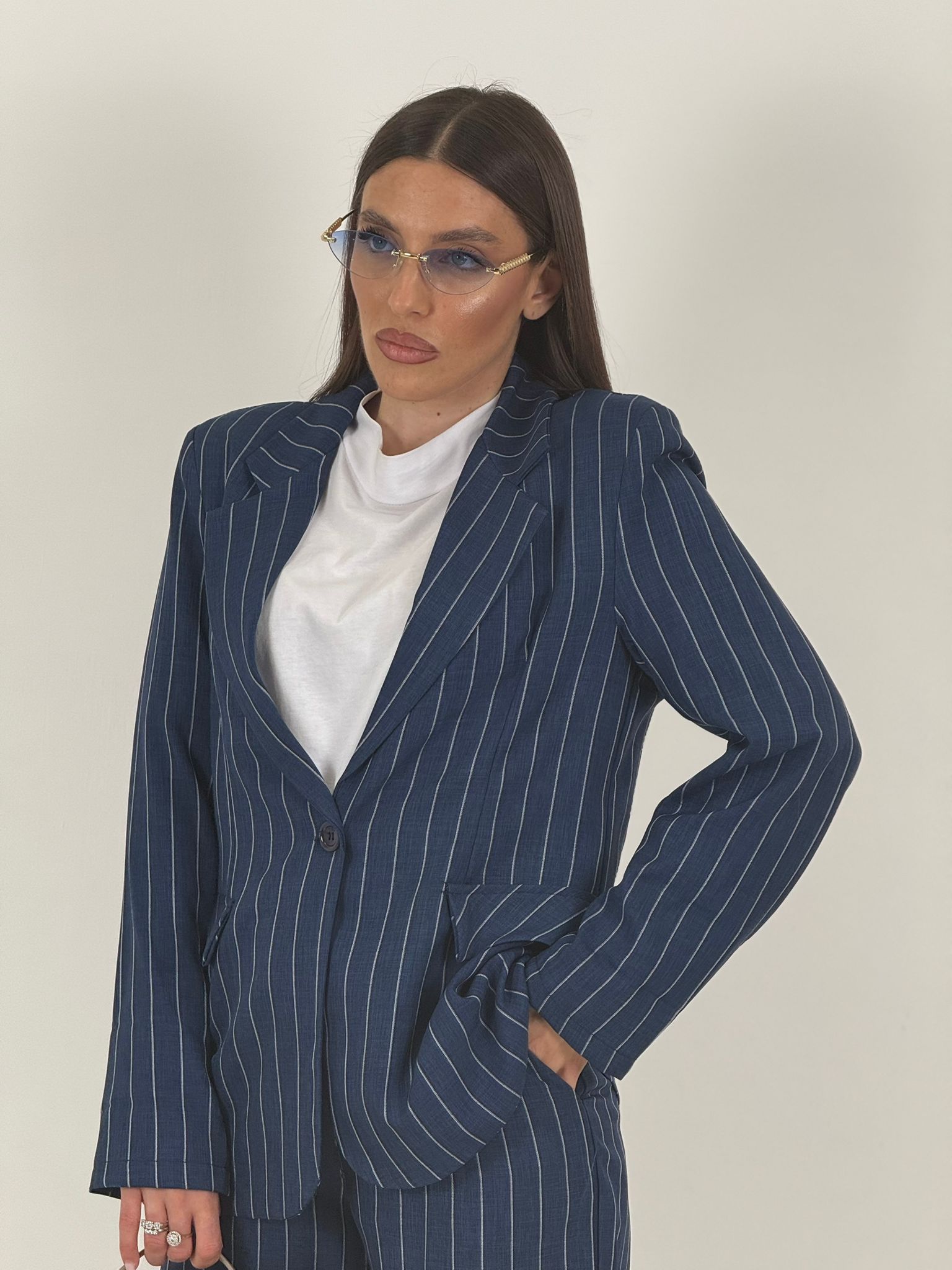 Tailleur CARMELITA - Giacca e bermuda gessato