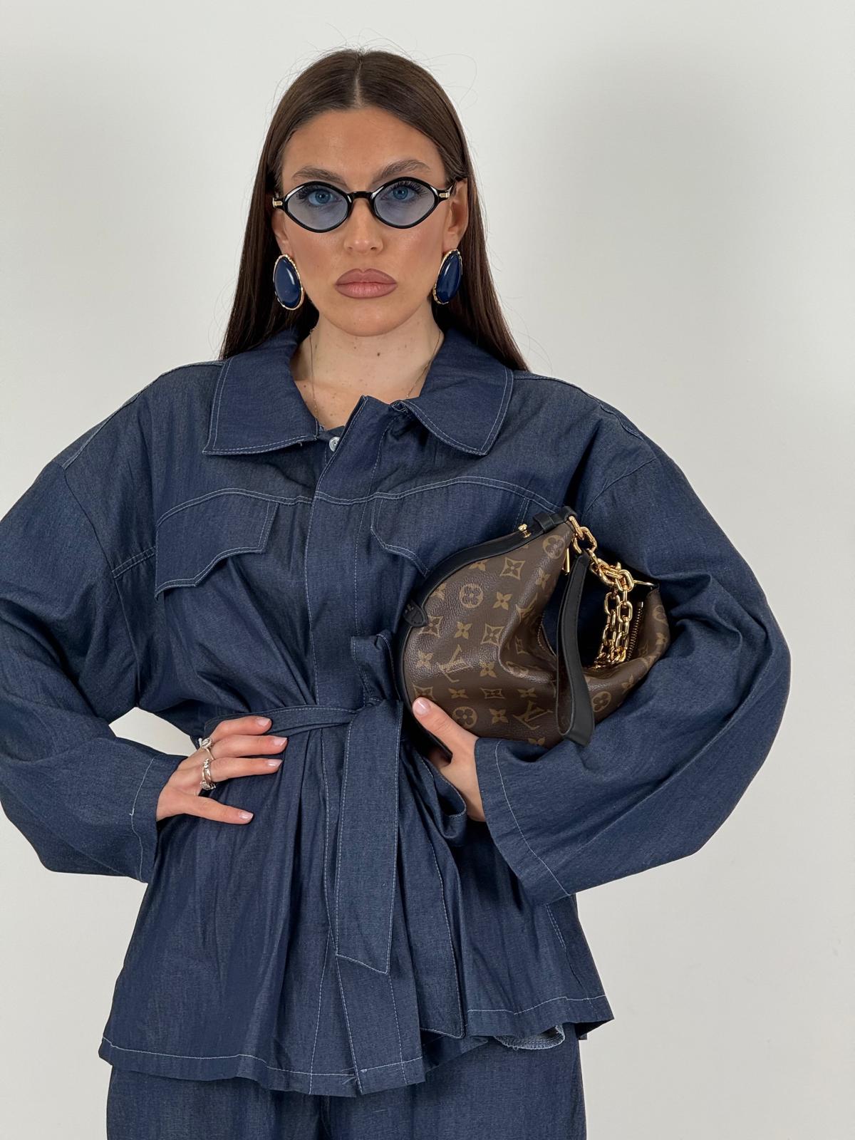 Cordset ALEXA - Completo camicia con cintura e pantalone in jeans