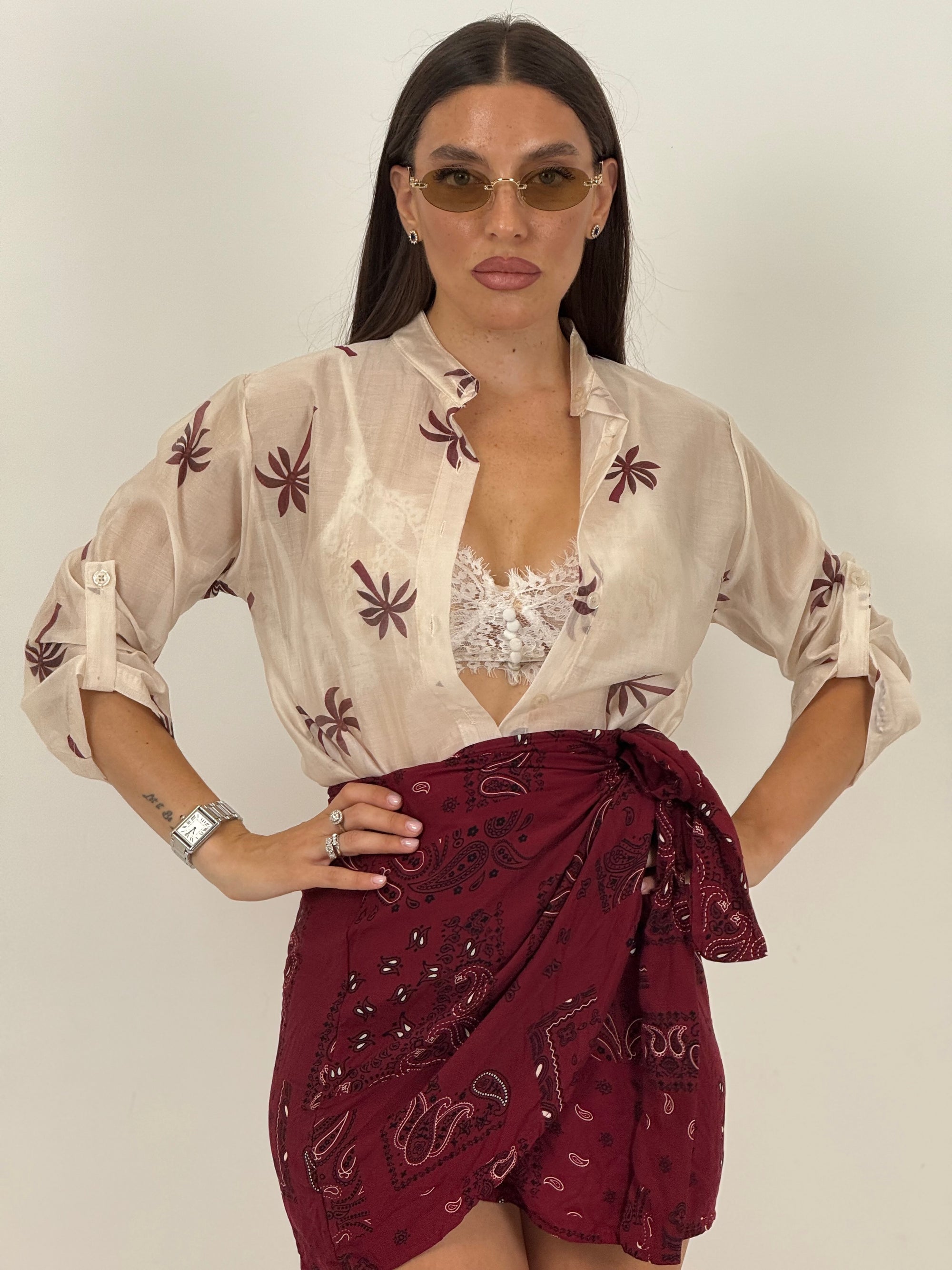 Gonna pareo bandana bordeaux