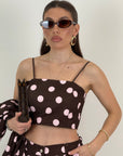 Codset Nautilus - completo tre pezzi fantasia a pois composto da giacca top e pantalone ballon