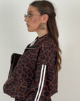 Tuta, new leopardo - completo composto da felpa con zip e pantalone palazzo con righe laterali