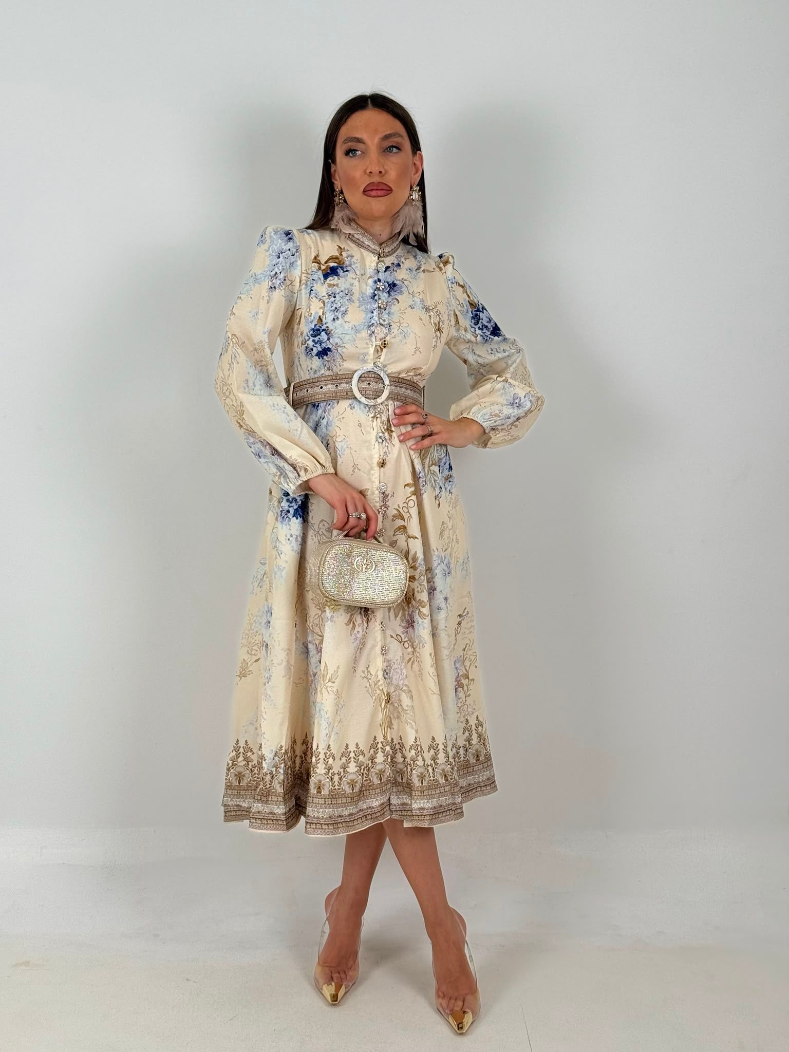 Abito VALERIA - abito longuette fantasia floreale COLLEZIONE CHIC