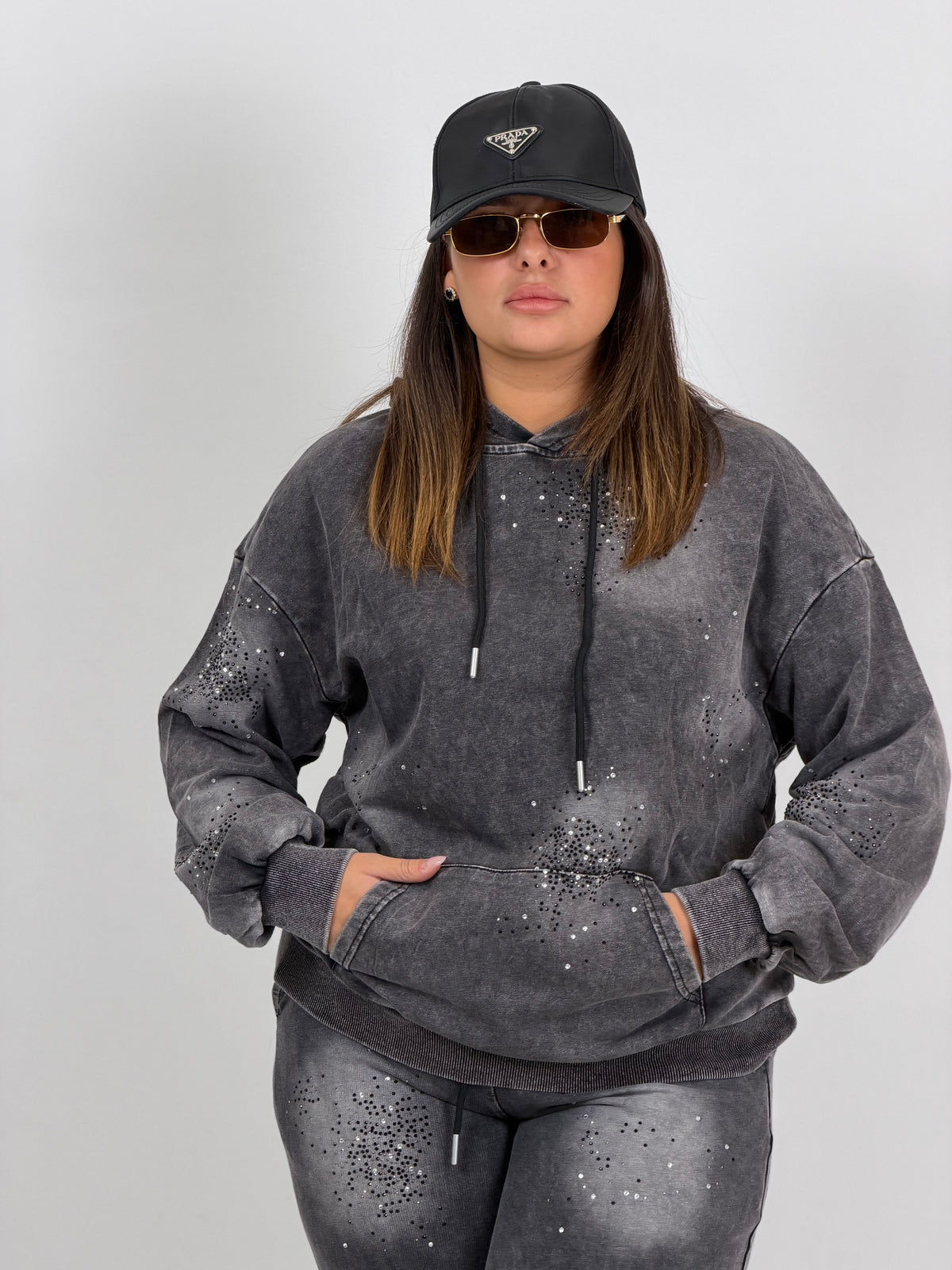 CURVY Tuta BLACK - COMPLETO FELPA E PANTALONE