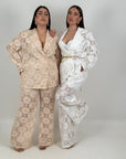CURVY Tailleur GIADA - Completo giacca e pantalone in pizzo