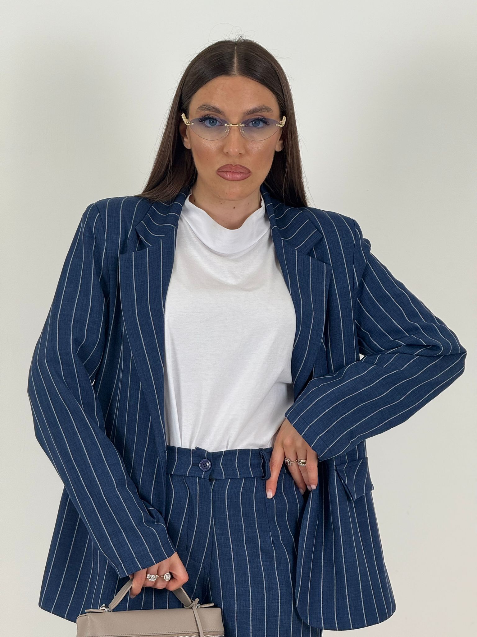 Tailleur CARMELITA - Giacca e bermuda gessato
