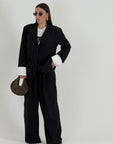 Tailleur MAIRA - Completo gessato con giacca con polso in finta camicia e pantalone
