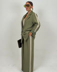 Tailleur BARCELLONA - giacca over con pantalone palazzo con riga laterale
