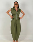 Cordset SOLE - completo composto da blusa con zip e pantalone ballon LOW - COST