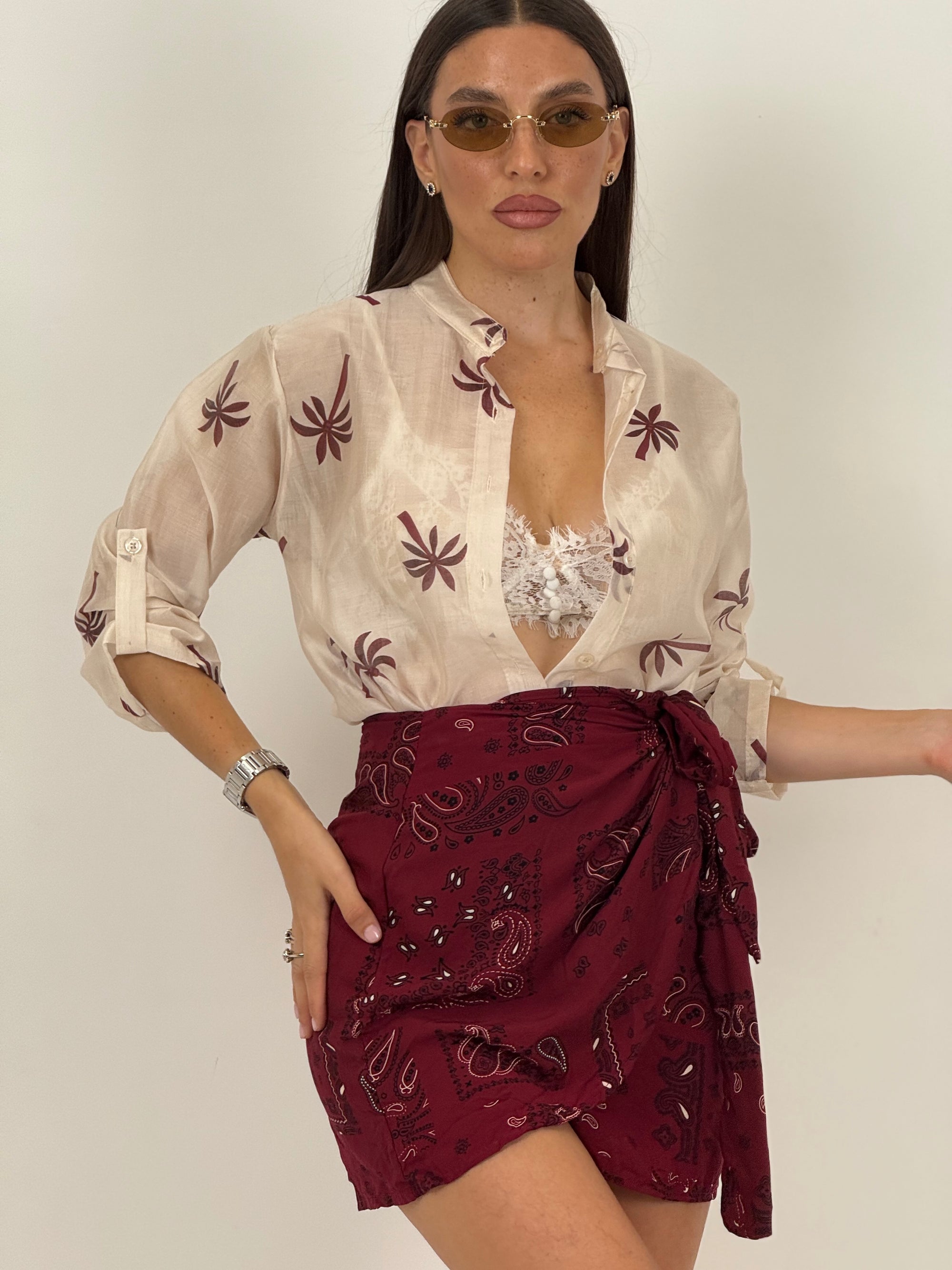 Gonna pareo bandana bordeaux