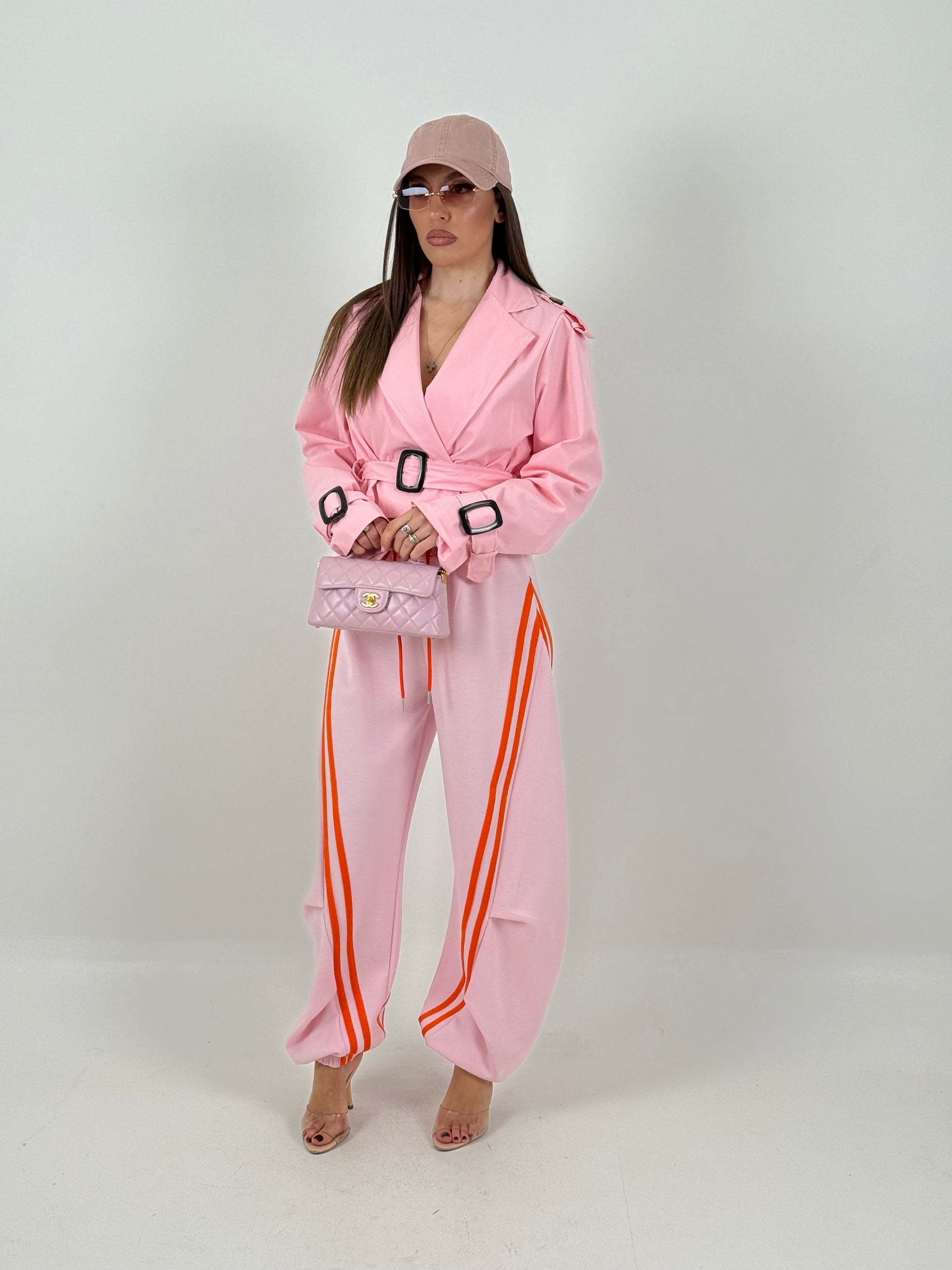 SALDO Pantalone ballon con riga laterale a contrasto
