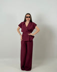 Tailleur SOPHIE - completo composto da giacca con spallina imbottita e laccio per regolarne il punto Vita e Pantalone Palazzo