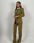 Tailleur USHA - Completo sartoriale tre pezzi - Giacca unico bottone gilet e pantalone