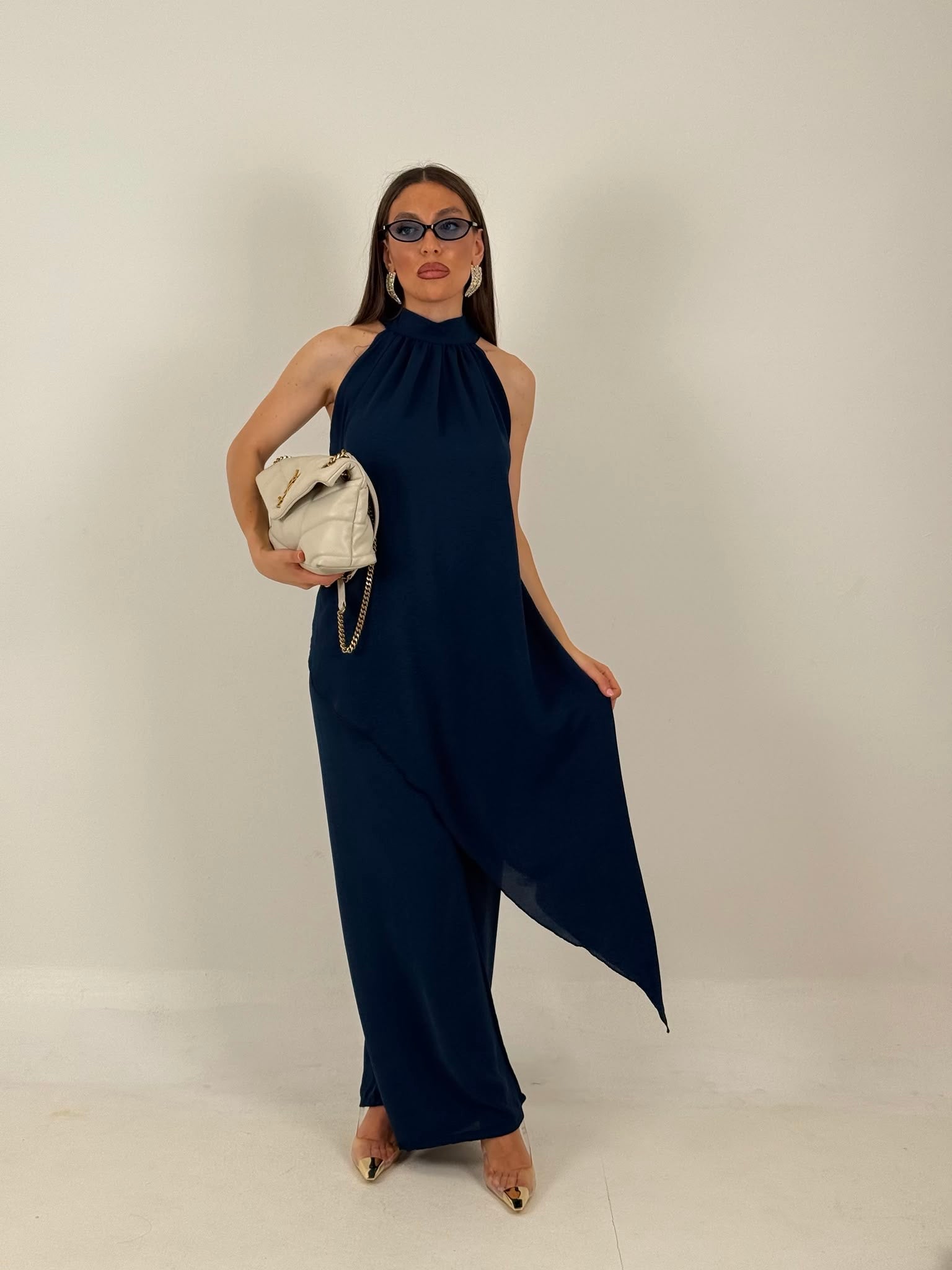 CORDSET GIELLA - completo composto da top con lato lungo e pantalone palazzo