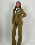 Tailleur USHA - Completo sartoriale tre pezzi - Giacca unico bottone gilet e pantalone