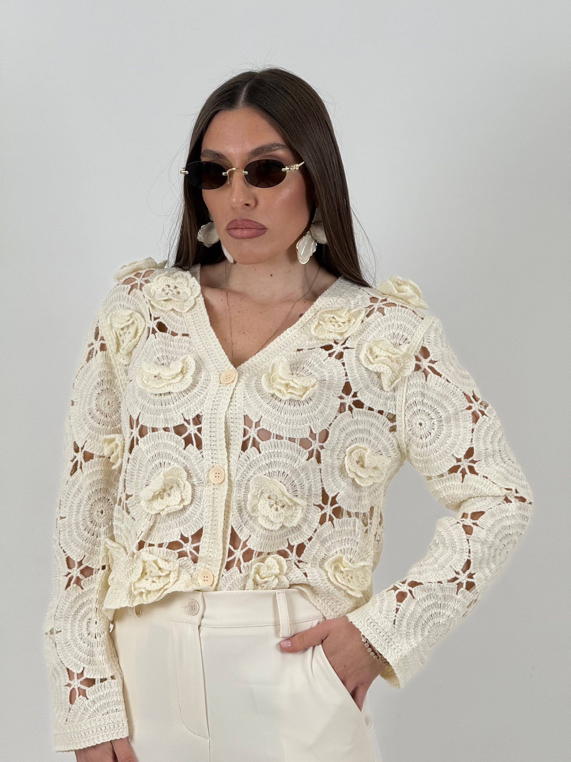 Blusa JULES - blusa con fiori in 3D