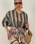 Camicia salvia e marrone