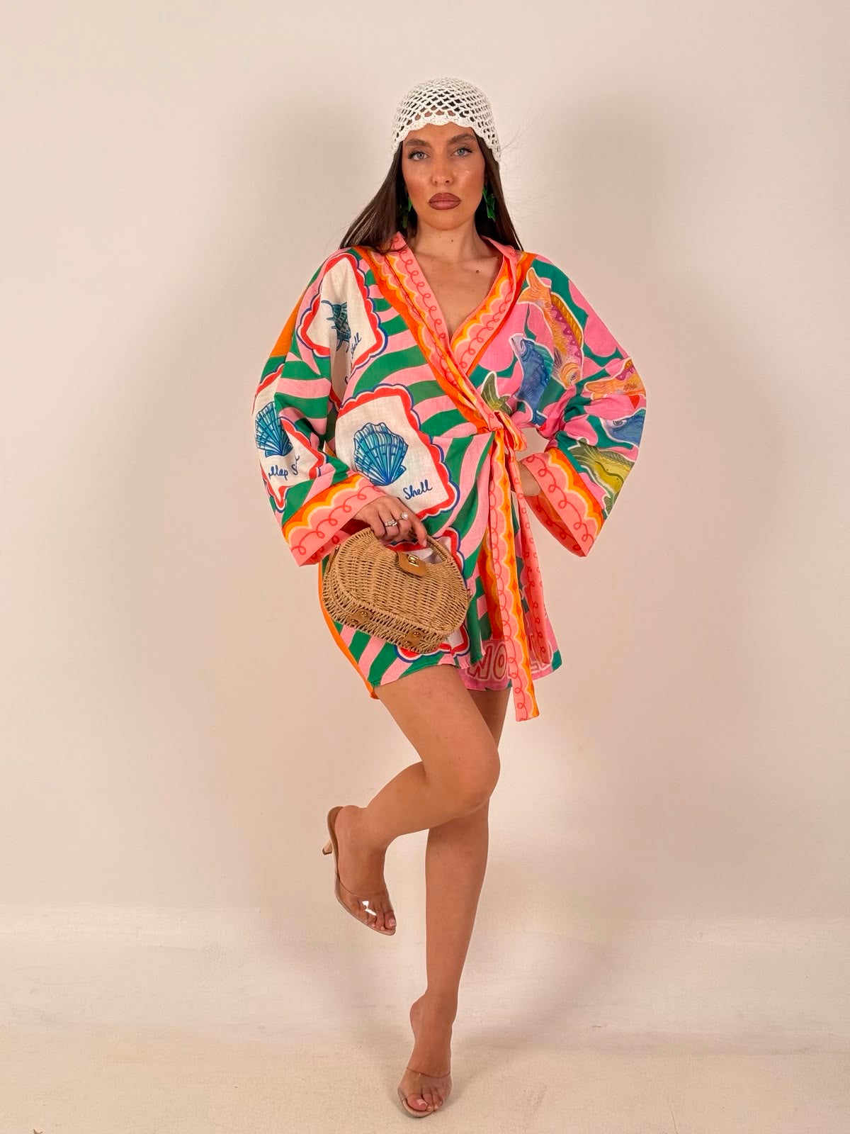 Abito KIM - abito corto kimono a fantasia