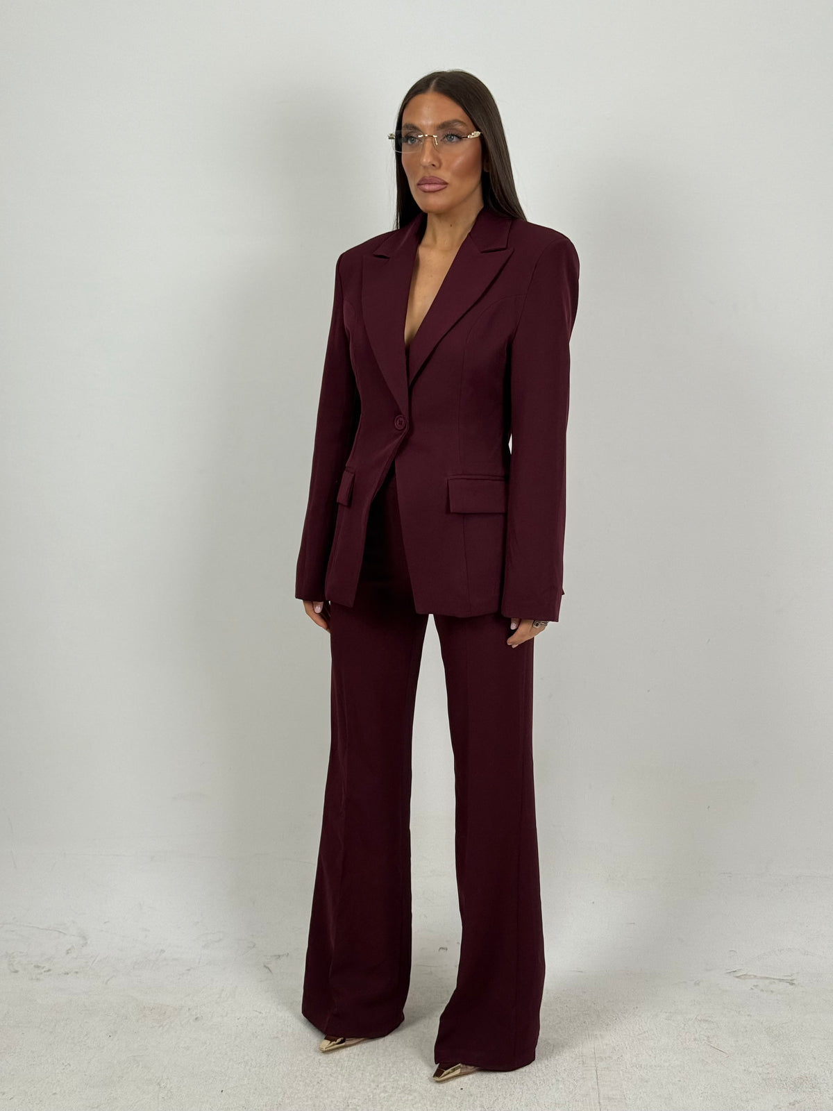Tailleur DRAMMATIX - tailleur giacca strutturata con spalline e pantaloni a zampa