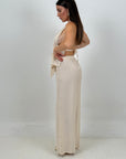 Cordset BORCHIA - top con rouche e pantaloni palazzo
