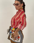 Camicia corallo&turchese