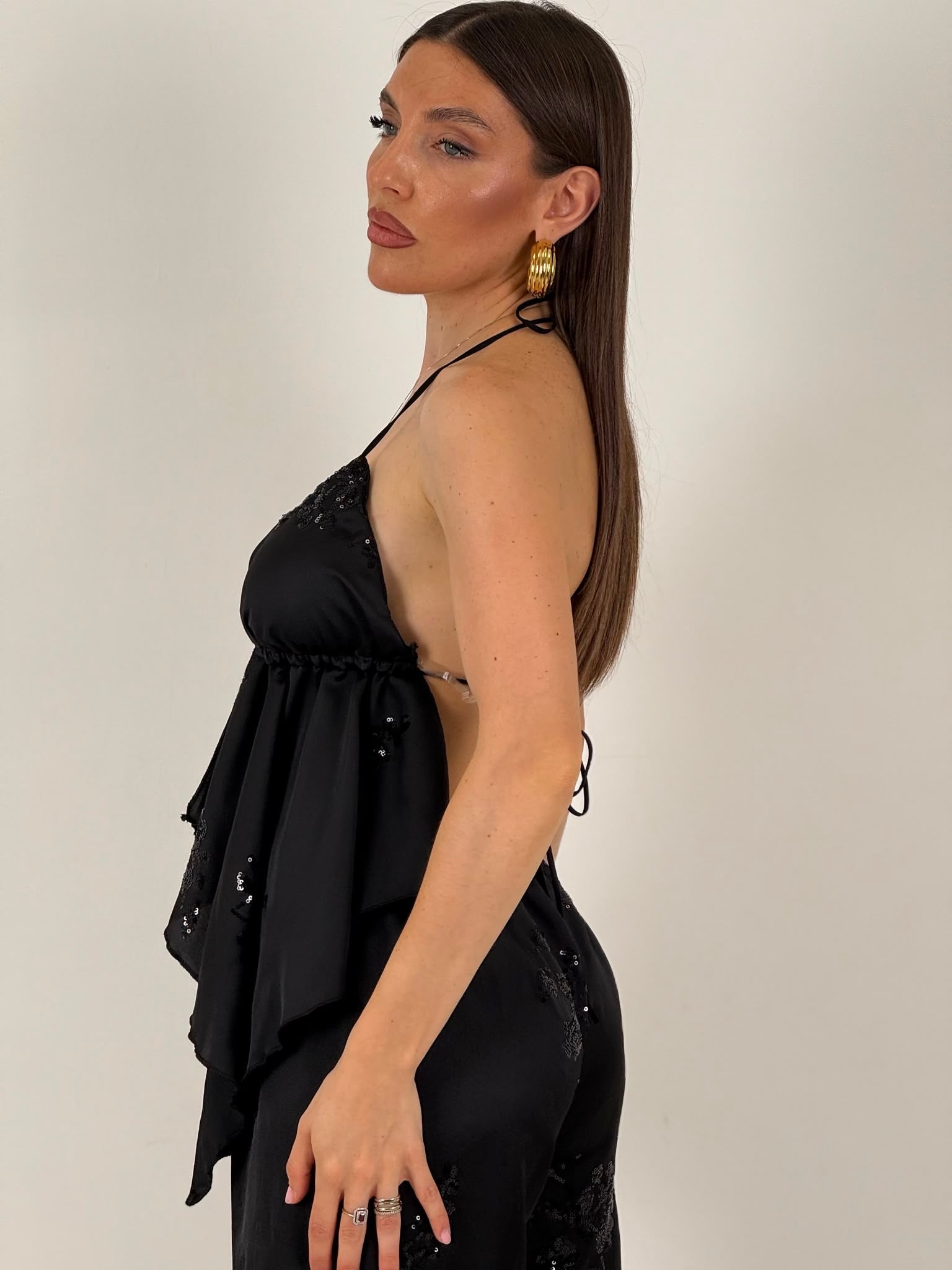CORDSET MARIA - completo composto da top e pantalone in paillettes