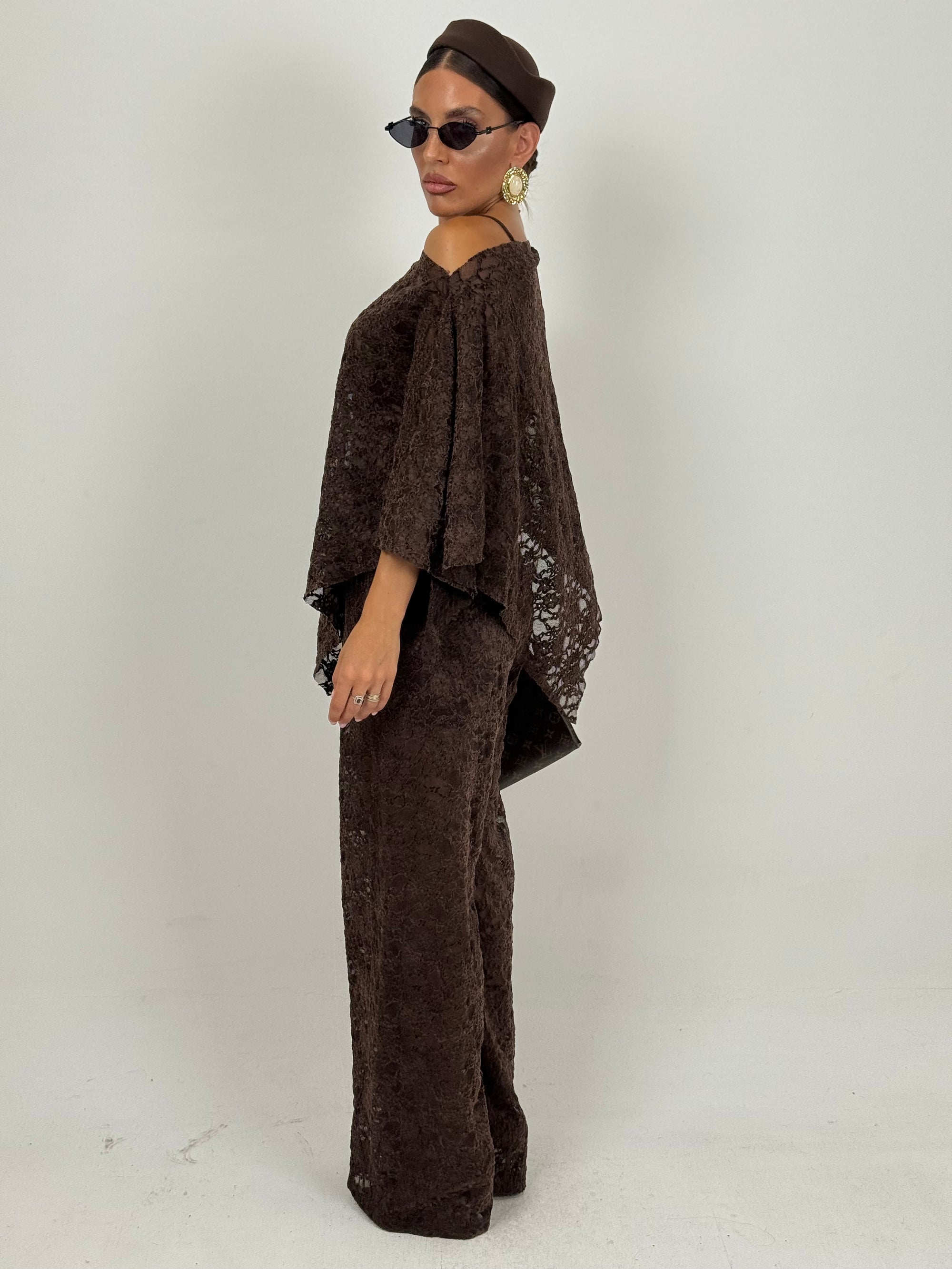 Completo HAILY - Cordset in pizzo blusa particolare e pantalone palazzo