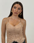 Top effetto bralette in pizzo