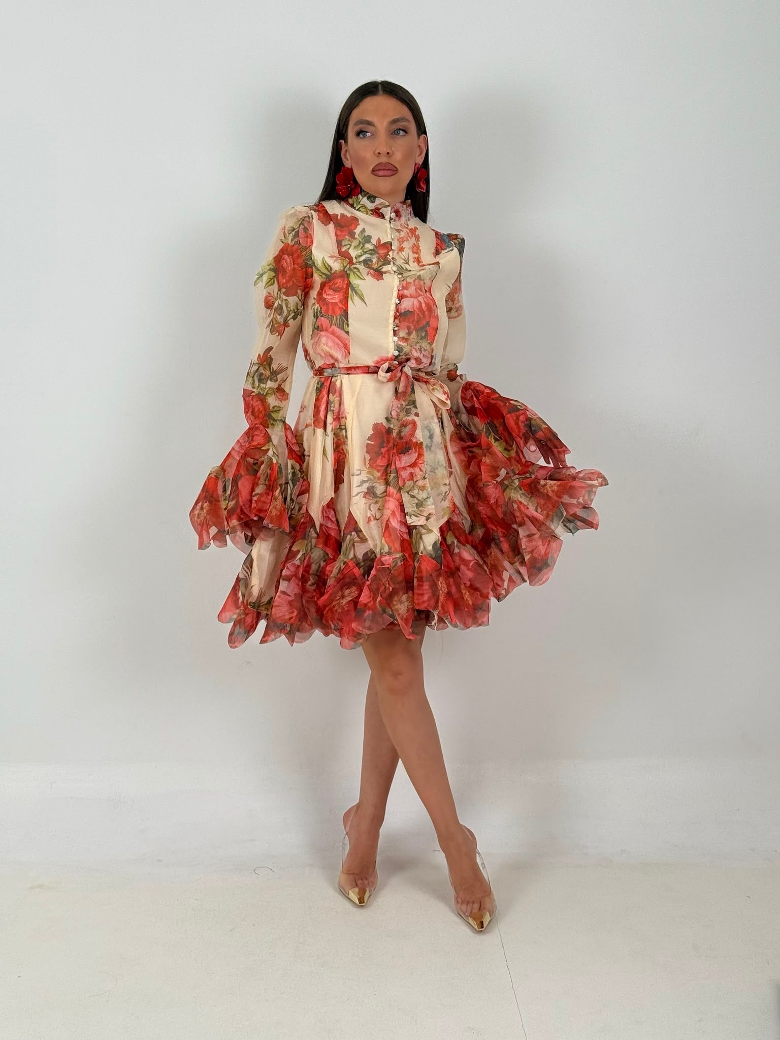 Abito PRINZESSIN - abito corto con manica e finale della gonna con rouche COLLEZIONE CHIC