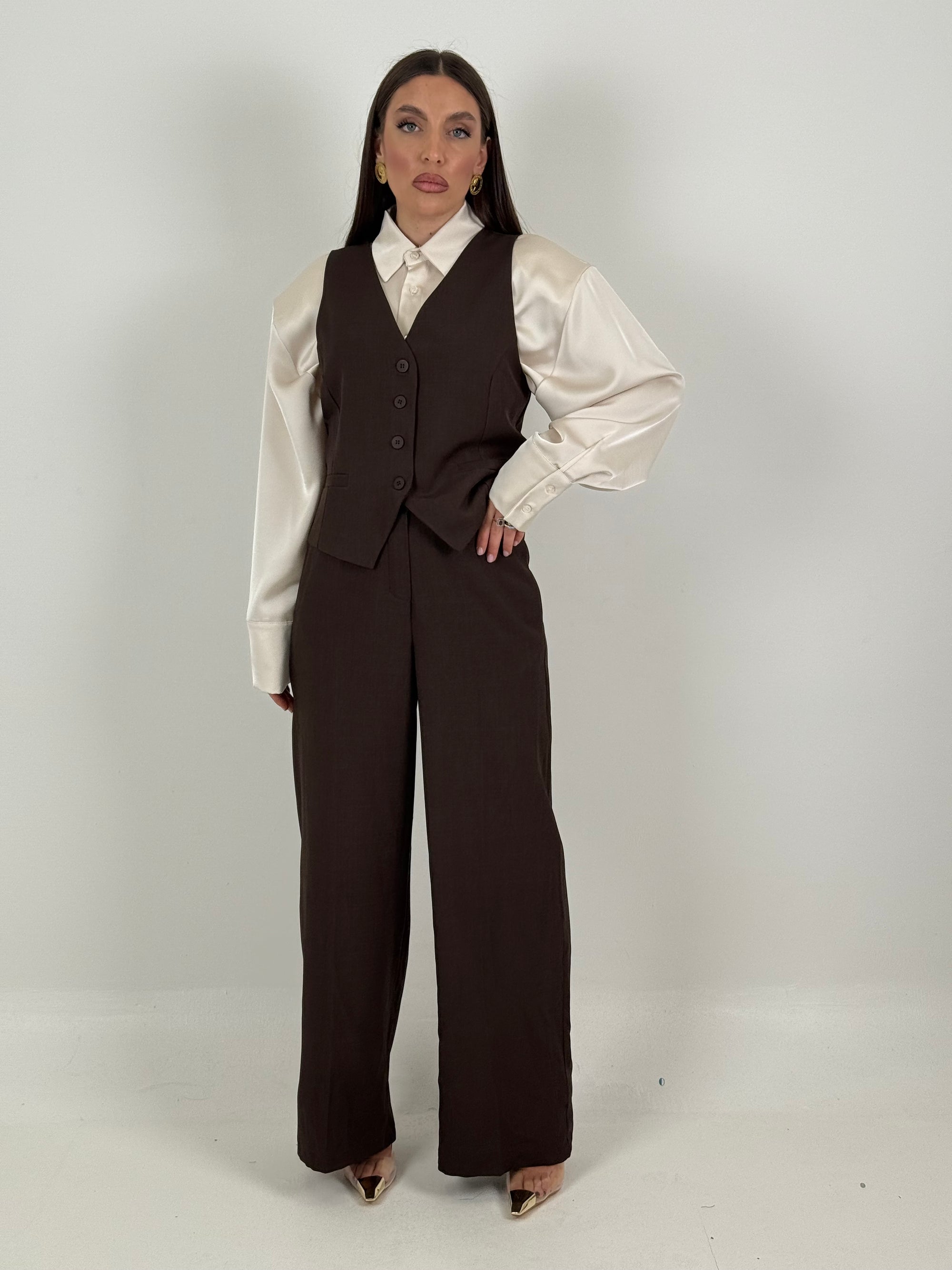 Tailleur LORETTA - Completo gilet e pantalone palazzo
