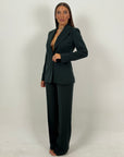 Tailleur SHOPPING - Tailleur sartoriale fantasia gessata con giacca monopetto e pantalone a palazzo