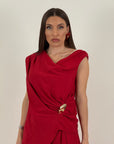 Completo BIANCA - completo top con dettaglio dorato e pantalone palazzo
