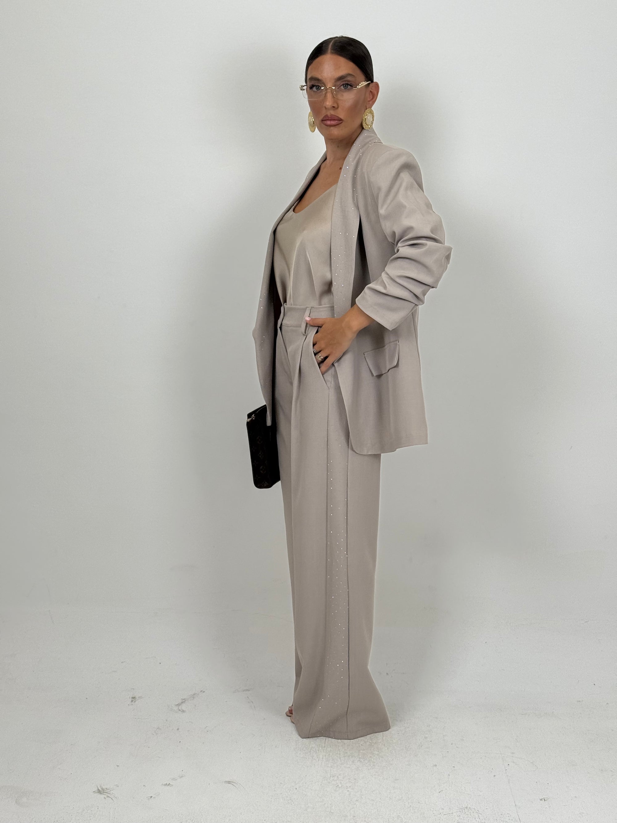 Tailleur DIAMOND - Giacca modello blazer e Pantaloni palazzo - top quality